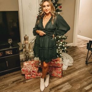 LS ruffle layer swing dress